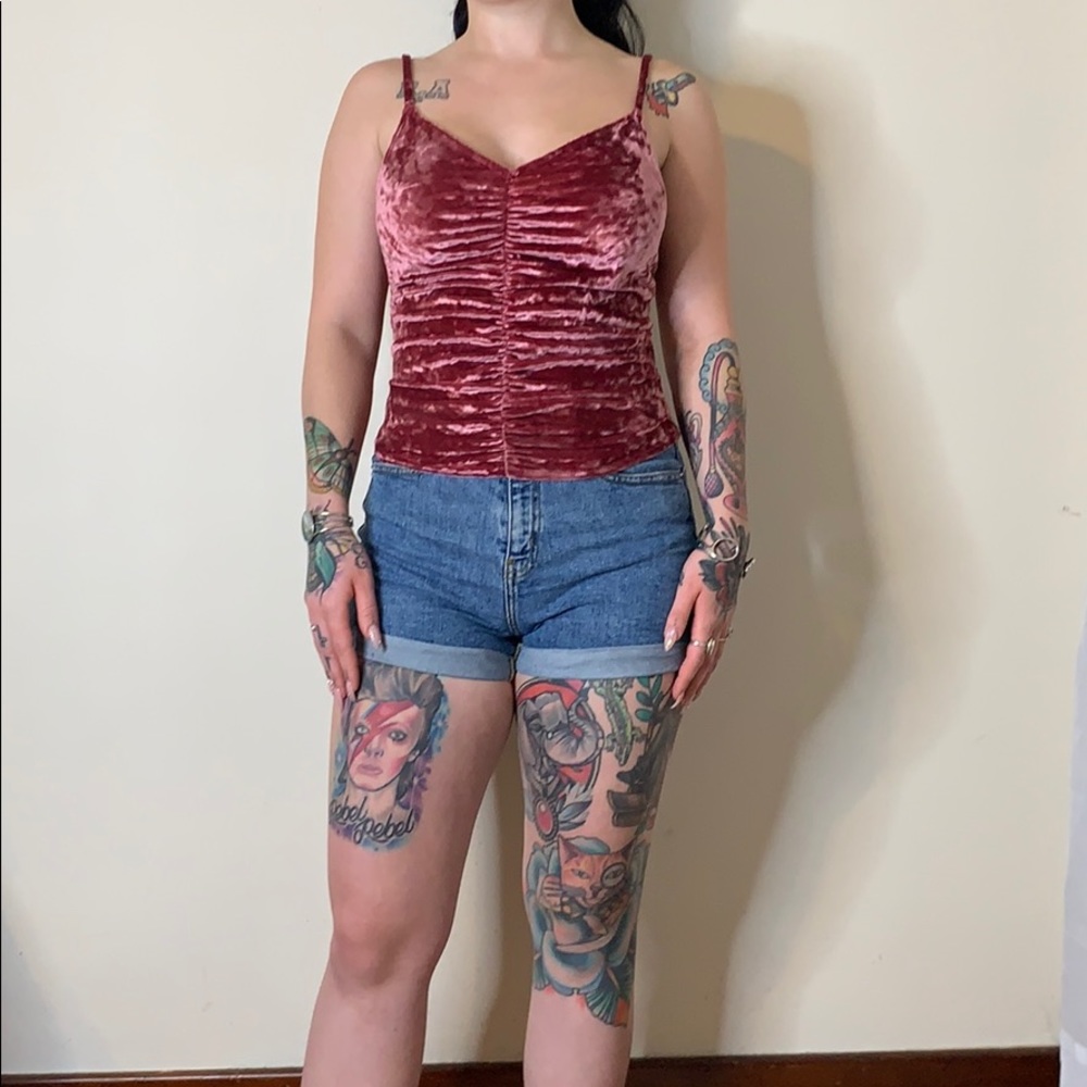 Crushed Pink Velvet Tank